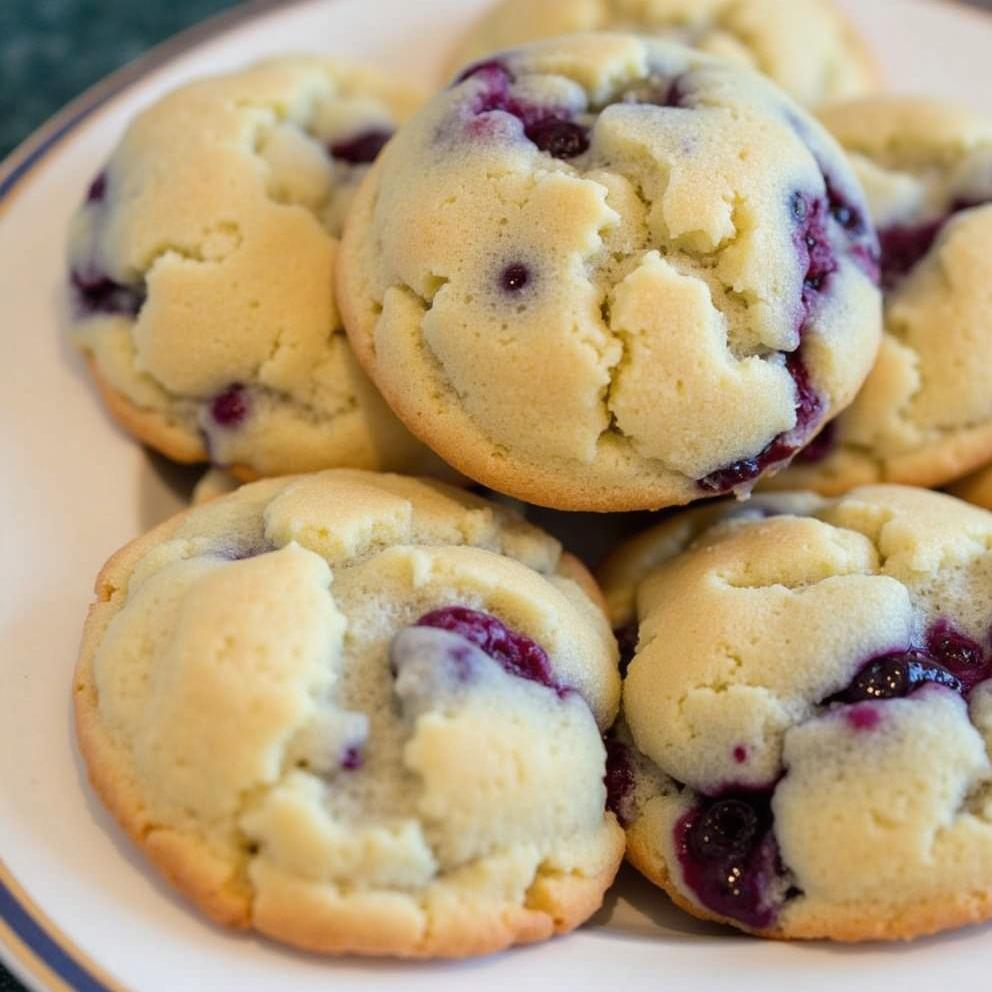 Blueberry Cake Mix Cookies