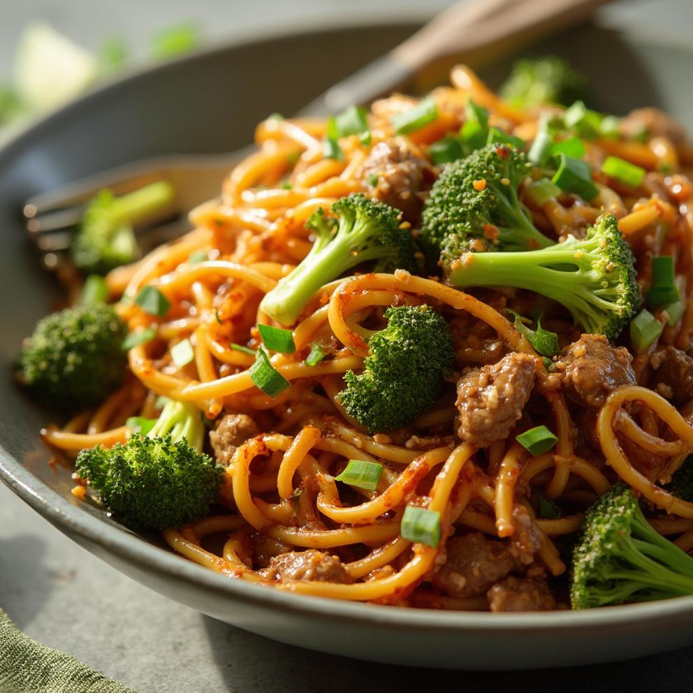 Broccoli Beef Lo Mein