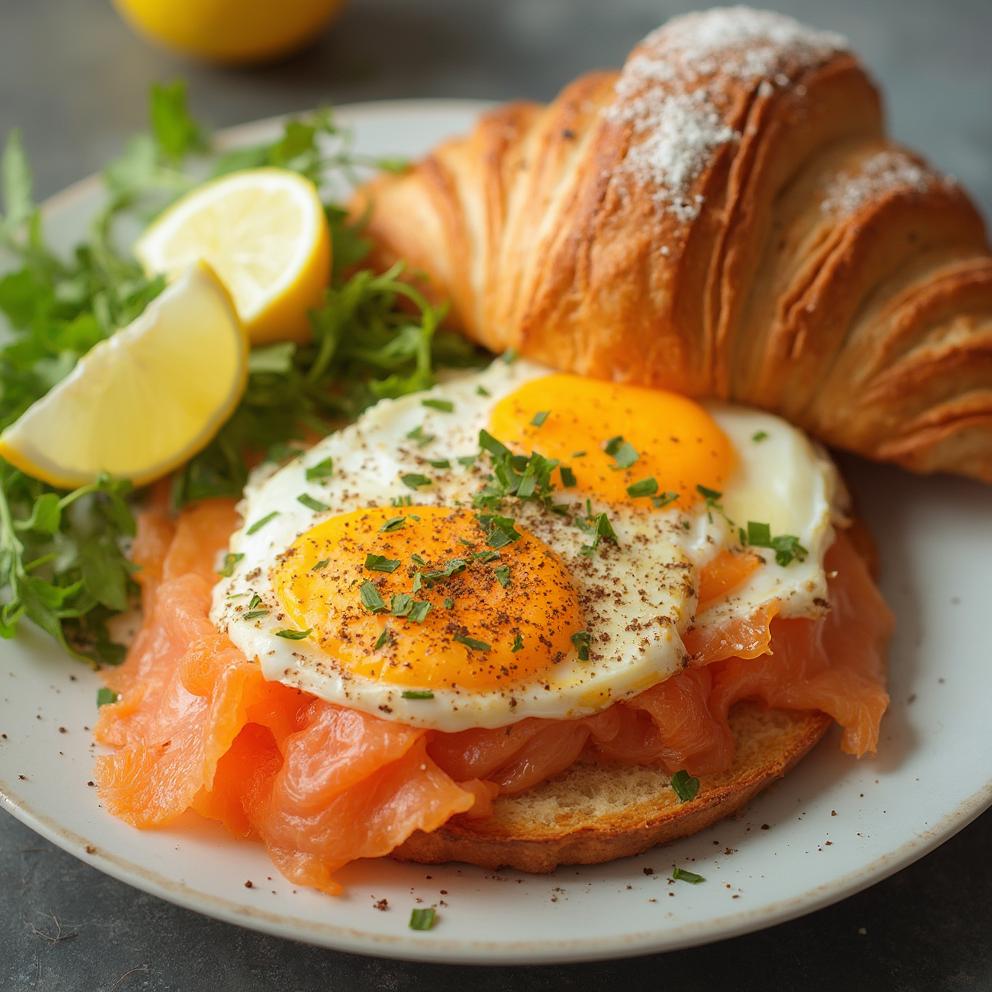 Egg and Smoked Salmon Croissant