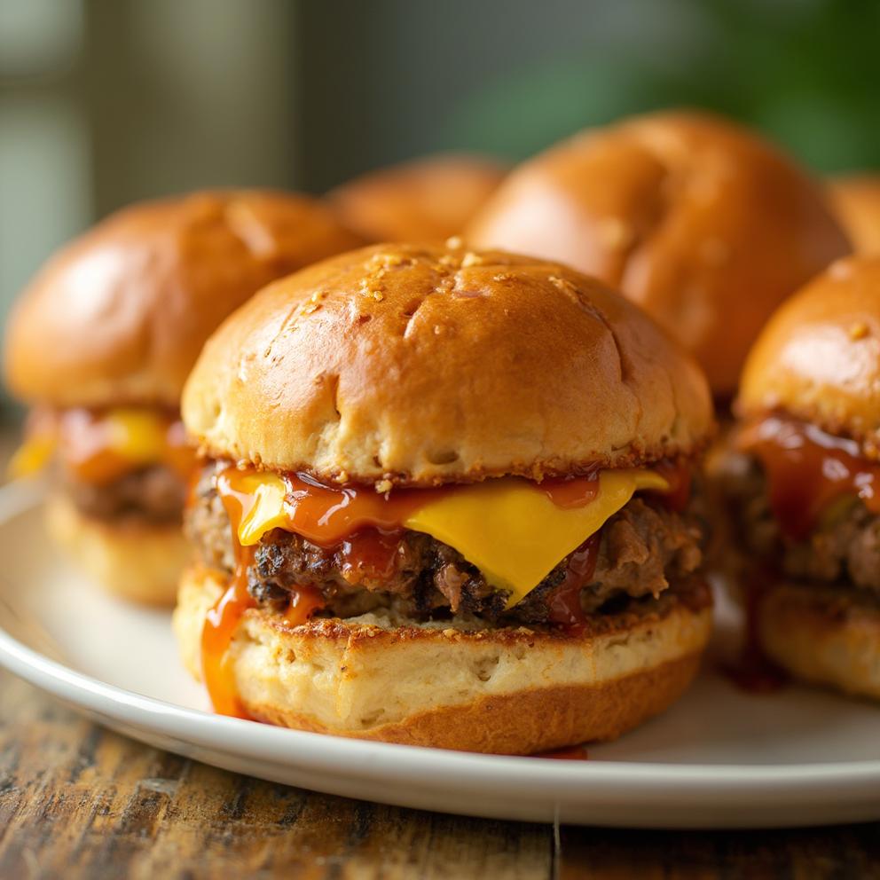 Hawaiian Roll Cheeseburger Sliders