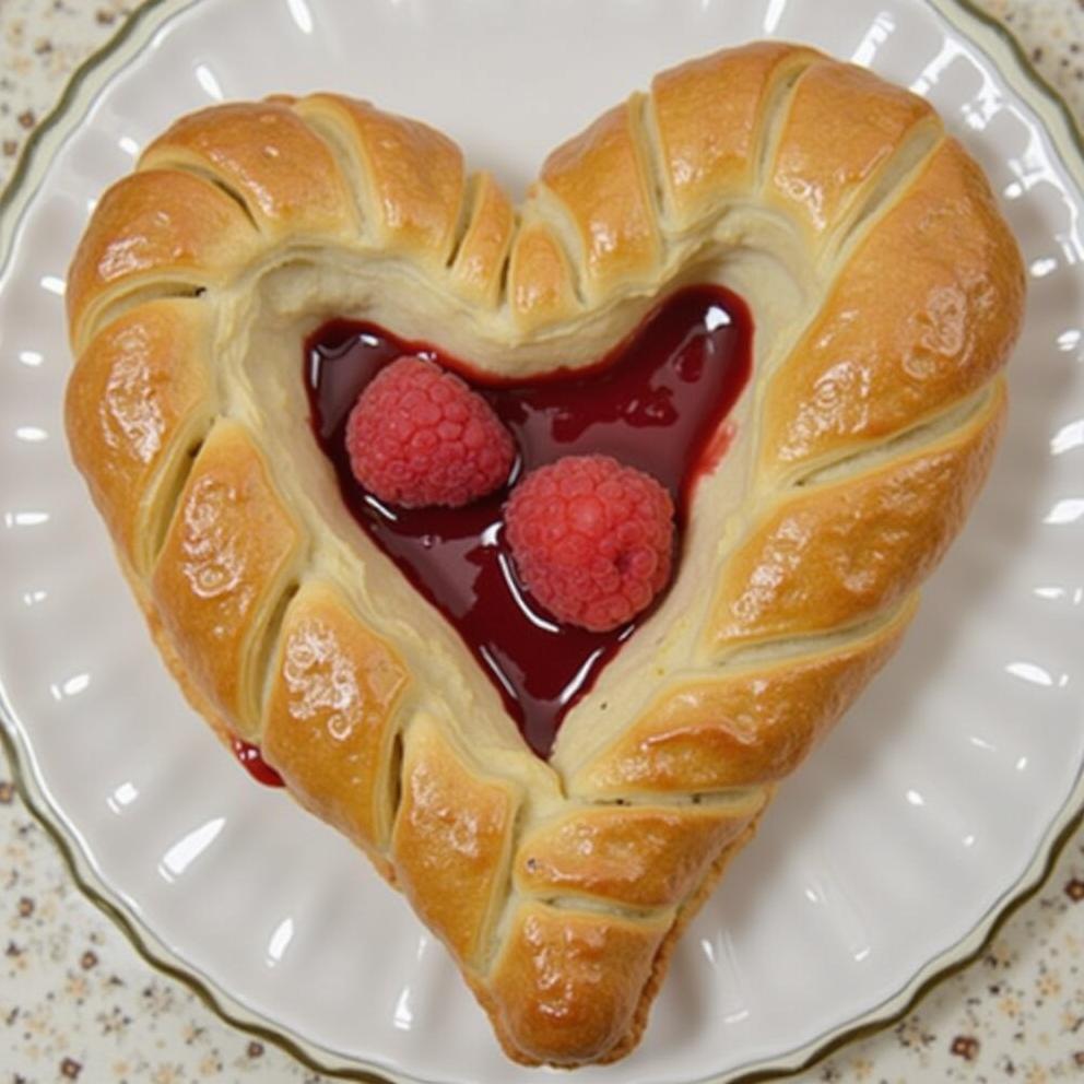 Raspberry Nutella Puff Pastry Heart