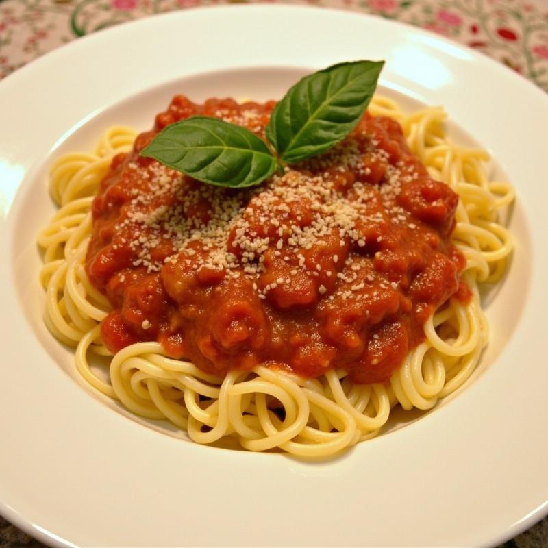 Spaghetti with Roasted Garlic Tomato Sauce