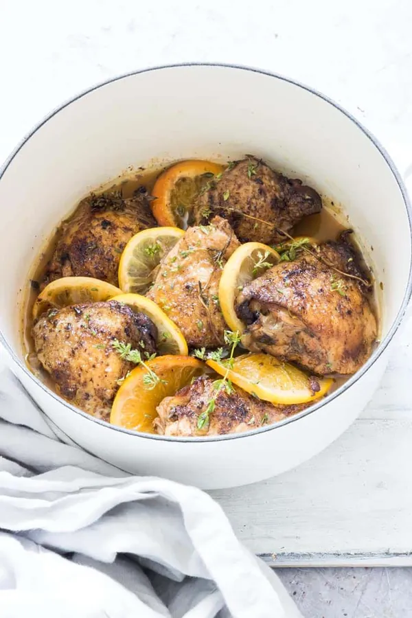 Allspice, Orange and Lemon Crockpot Chicken Thighs