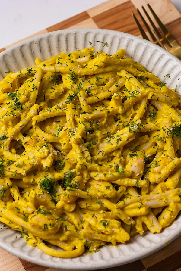 Baked Carrot Feta Pasta (High Protein)