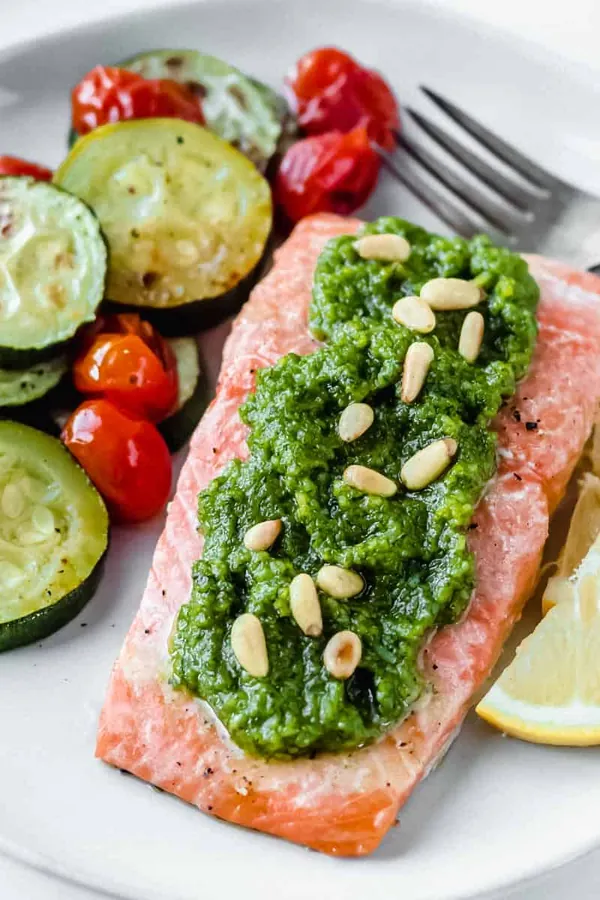 Baked Pesto Salmon