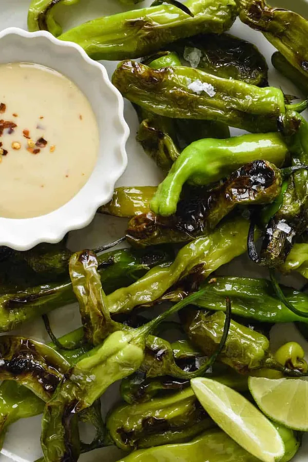 Blistered Shishitos with Dipping Sauce