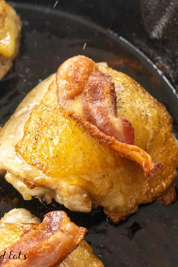 Cast Iron Chicken Thighs with Bacon