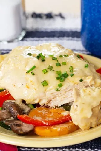 Cheesy Maple Dijon Chicken Foil Packets with Veggies