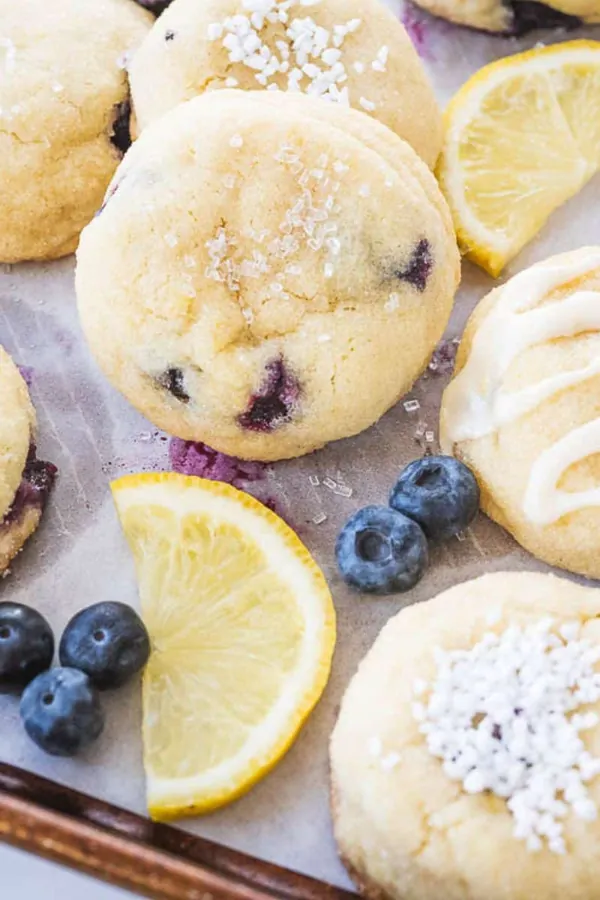 Chewy Lemon Blueberry Cookies
