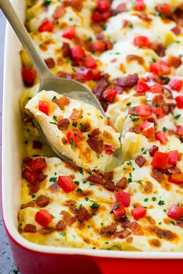 Chicken Alfredo Stuffed Shells