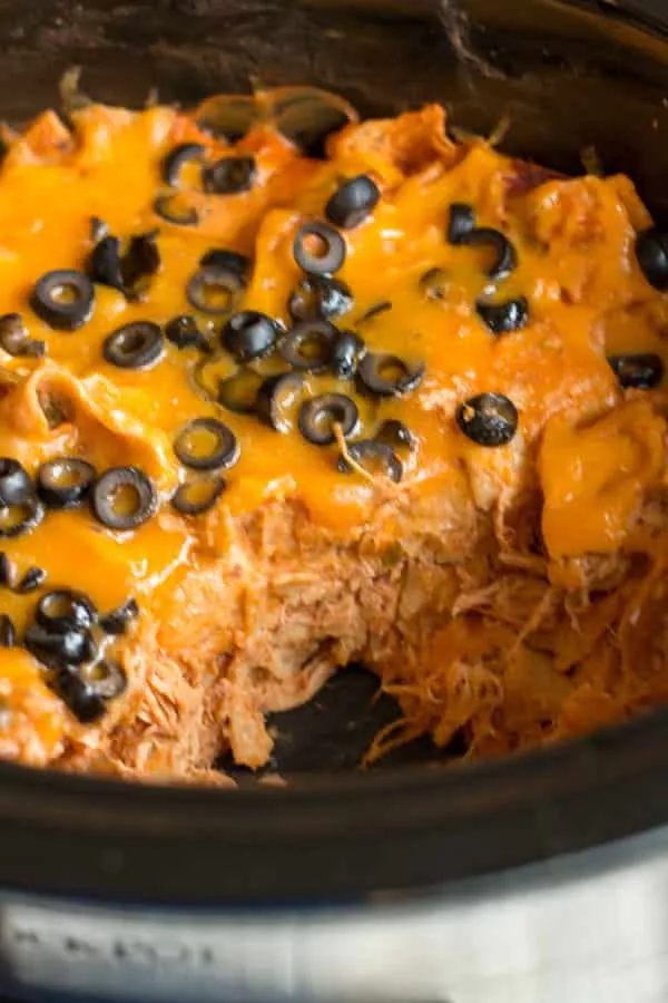 Chicken, Salsa and Cream Cheese Enchilada Casserole