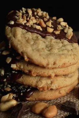 Chocolate Dipped Peanut Butter Cookies