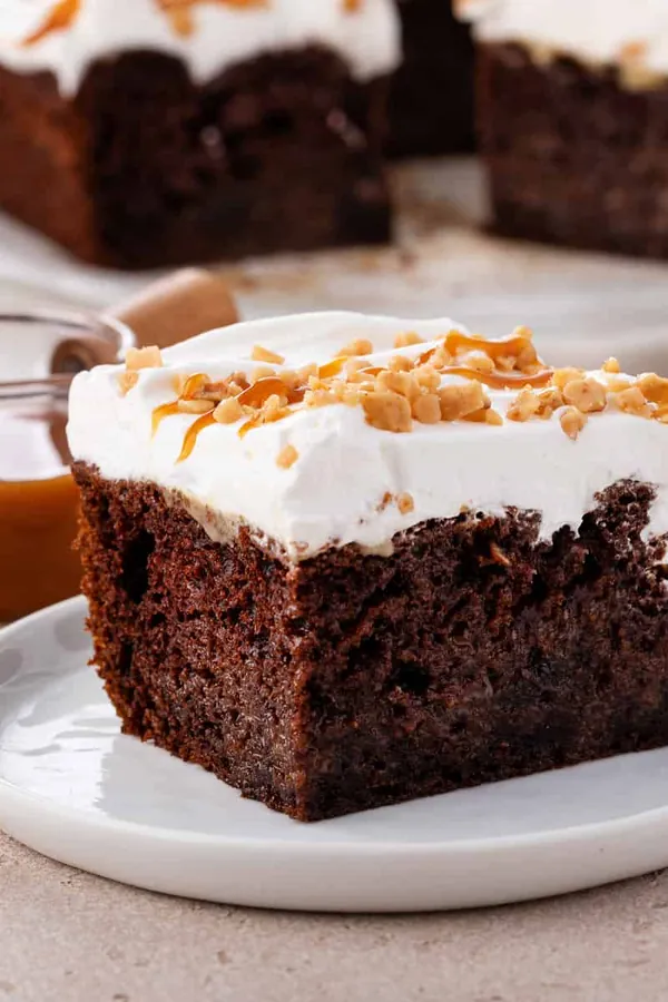 Chocolate Toffee Poke Cake