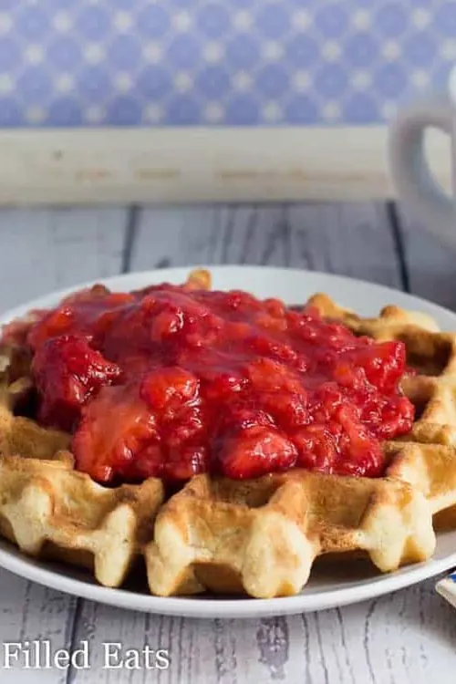 Coconut Waffles with Strawberries