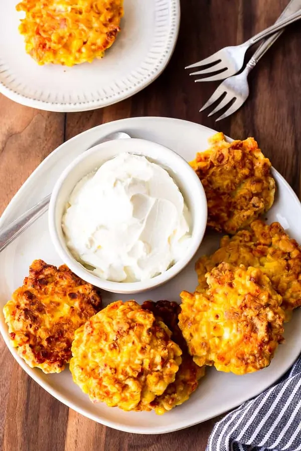 Corn Fritters with Bacon & Cheddar Cheese