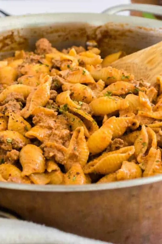 Creamy Beef and Shells