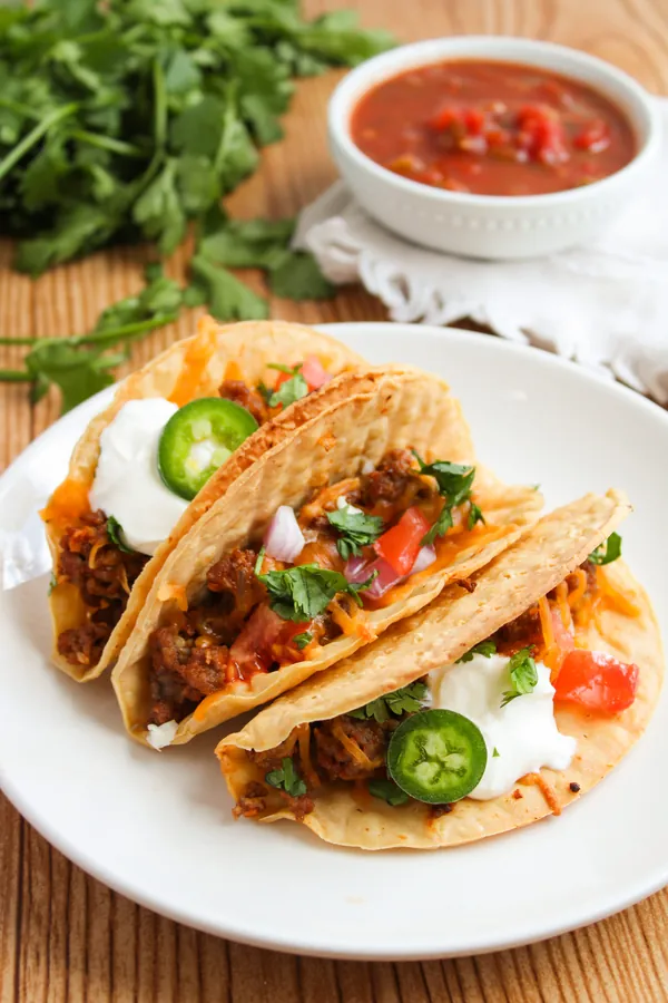Crispy Ground Beef Baked Tacos Recipe