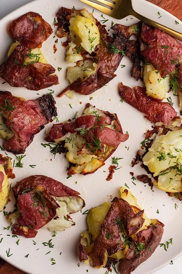 Dill Pickle Smashed Potatoes