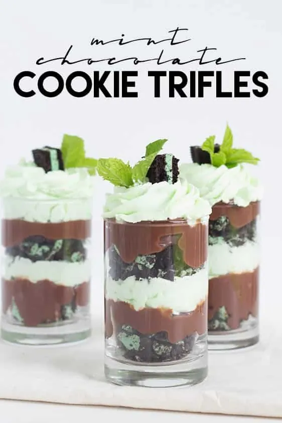 Easy Mint Chocolate Cookie Trifles