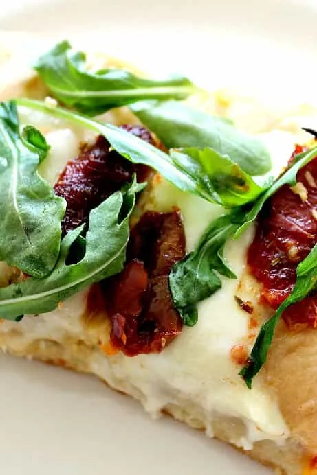 Focaccia Pizza with Sun-dried Tomatoes and Arugula