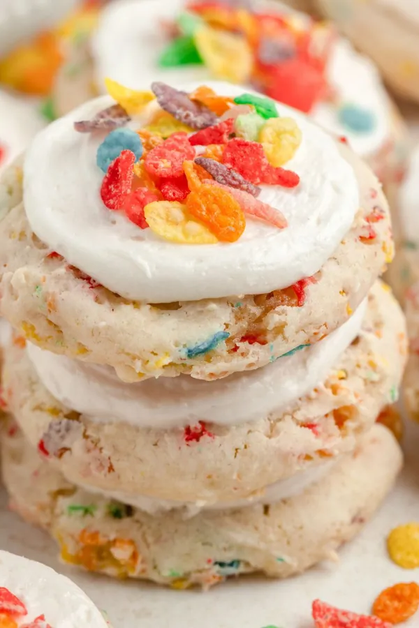 Fruity Pebbles Cookies with Cake Mix