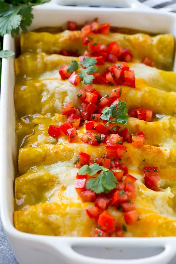 Green Chile Chicken Enchiladas