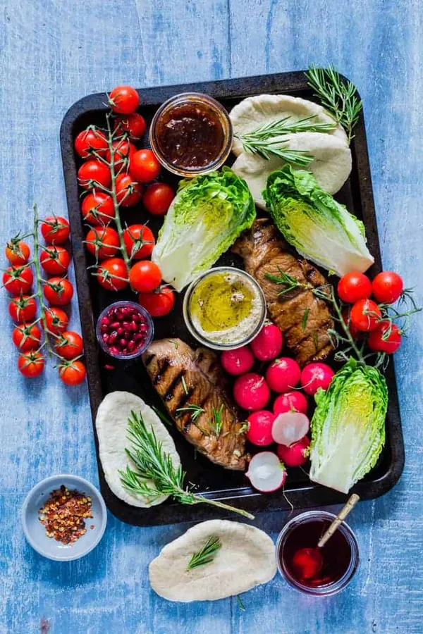 Grilled Herb Pomegranate Lamb Steaks