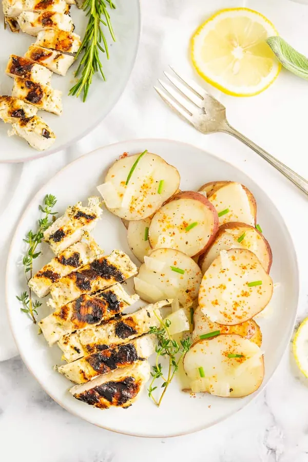 Grilled Lemon Herb Yogurt Marinated Chicken Breasts