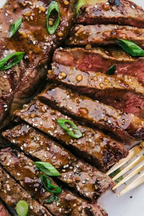 Grilled Rib Eye Steak with Ginger Teriyaki Sauce