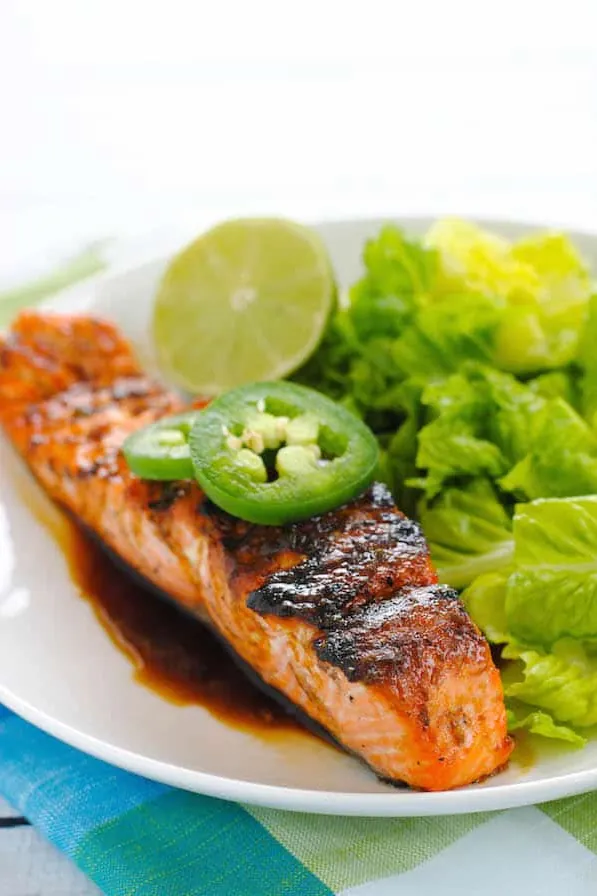 Grilled Salmon with Sweet Jalapeño Glaze