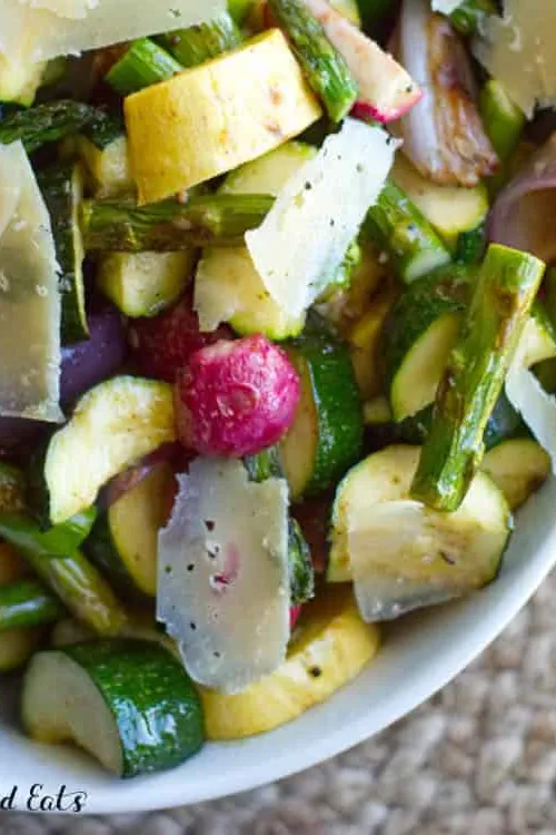 Grilled Vegetable Salad with Lemon Basil Vinaigrette