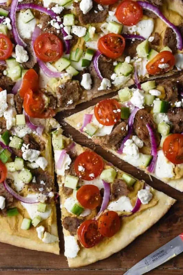Gyro Pizza (Mediterranean Gyro Flatbread)