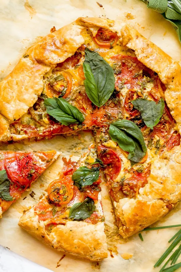 Heirloom Tomato Galette with Mascarpone and Herbs