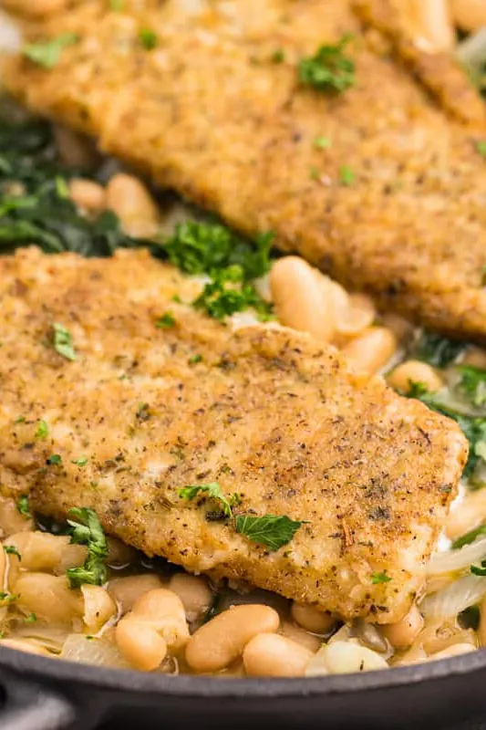 High Liner® Haddock with Spinach and White Bean Ragout