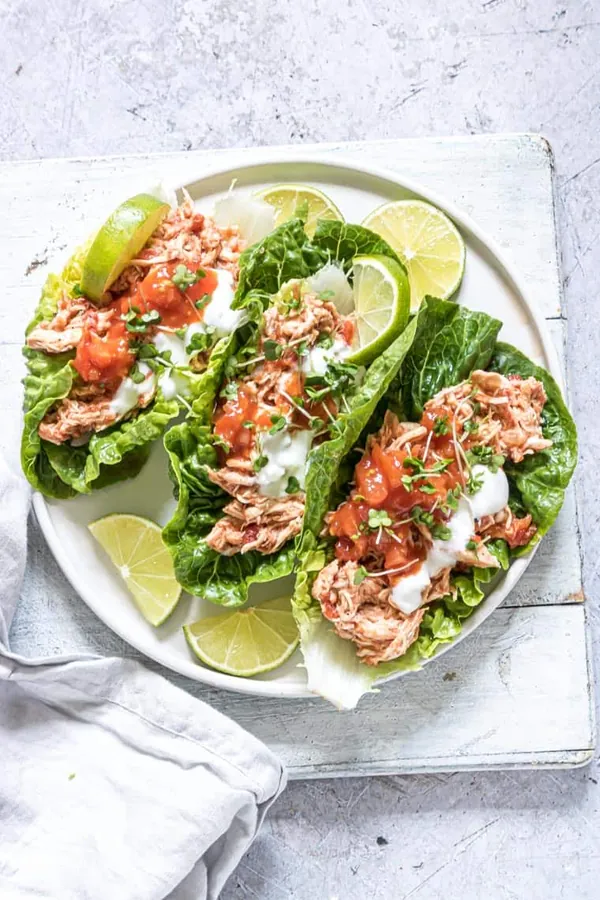 Instant Pot Salsa Chicken Lettuce Wraps