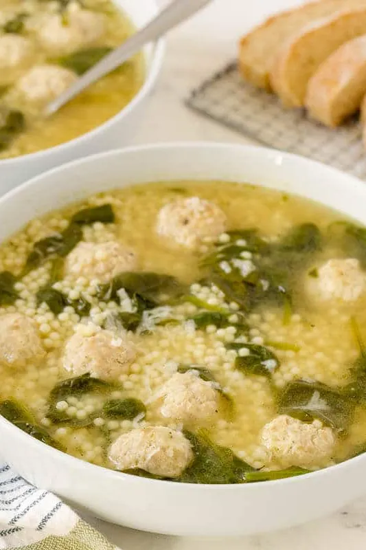 Italian Wedding Soup with Chicken Meatballs