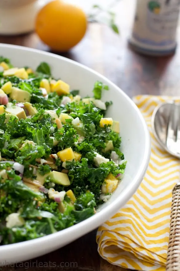 Kale Salad with Mango, Feta & Avocado