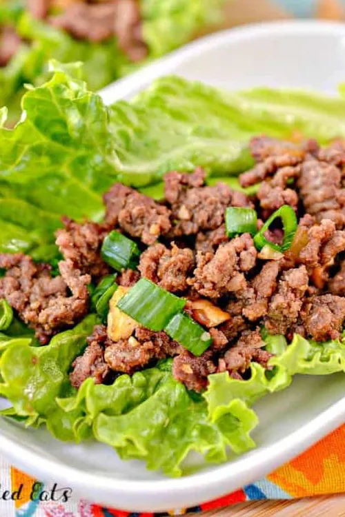 Keto Lettuce Wraps with Asian Ground Beef