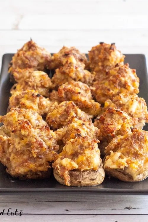 Keto Sausage Stuffed Mushrooms