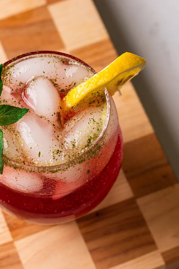 Lemon Hibiscus Spritzer Mocktail