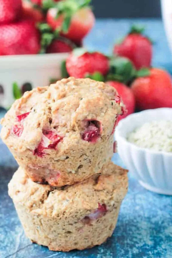 Lemon Strawberry Protein Muffins