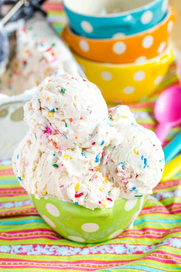 No-Churn Cake Batter Ice Cream
