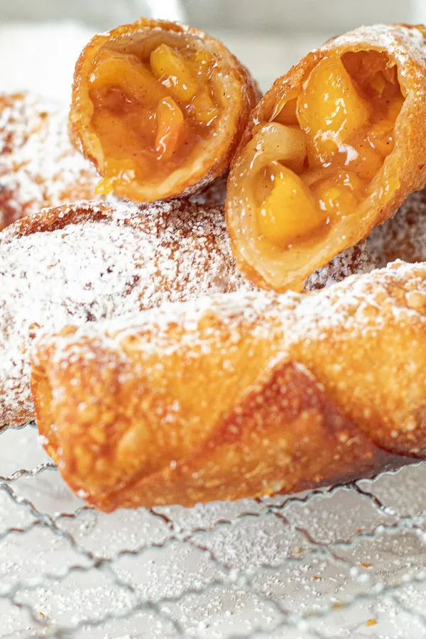 Peach Cobbler Egg Rolls