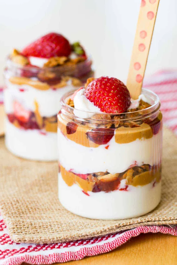 Peanut Butter and Jelly Yogurt Parfaits