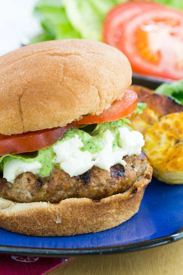 Peruvian Turkey Burgers with Aji Sauce