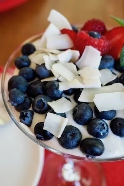 Red, White and Blueberry Yogurt Parfaits