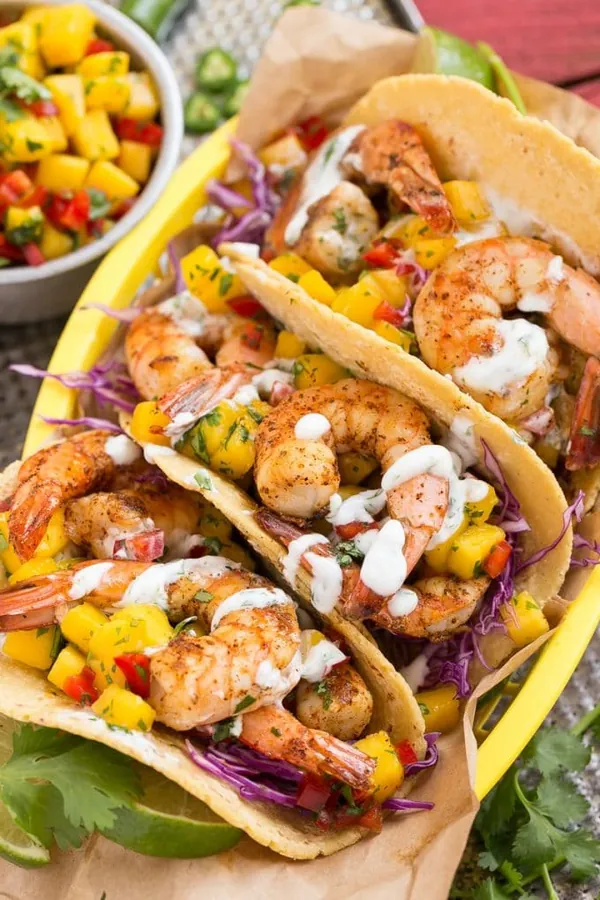 Shrimp Tacos with Mango Salsa