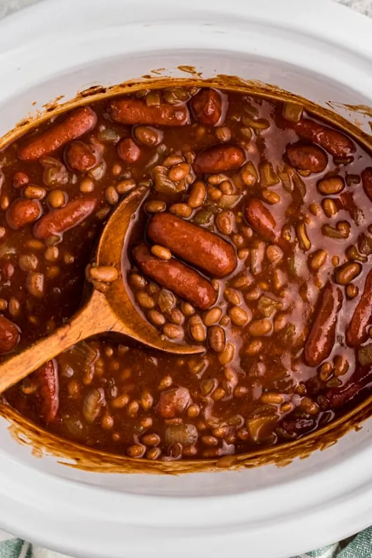 Slow Cooker Baked Beans and Little Smokies