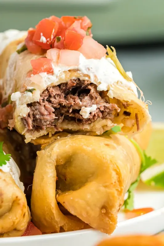 Slow Cooker Beef Chimichangas Recipe