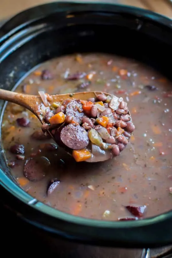 Slow Cooker Black Bean and Kielbasa Soup